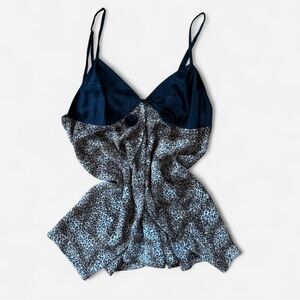 August Silk 100% silk Animal Print babydoll top